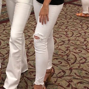 White Distressed Skinny Jeans